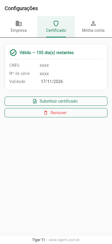 Aba Certificado com A1 válido