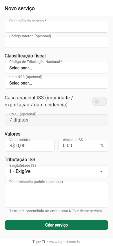 Novo serviço