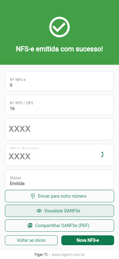 NFS-e emitida