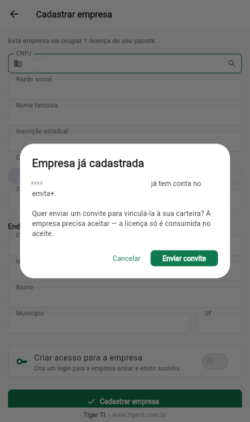 Enviar convite