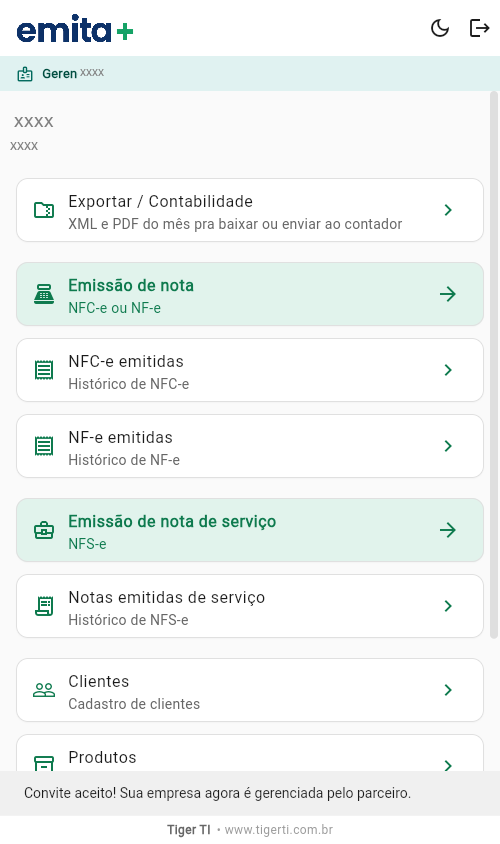 Empresa gerenciada pelo parceiro